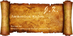 Jankovics Kolos névjegykártya